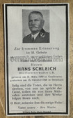 dc002 - c1949 German death card - Oberforstverwalter - Senior Forestry Service Official in uniform - Hans Schleich