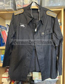 wo242 - NVA uniform two piece black work with Panzer patch with collar insert & Feldwebel rank - armour & technicians - small size - jacket & trousers