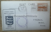 ac938 - c1943 German occupation of the Channel Islands - Jersey postcard with stamp and cancellation - Wehrmacht Soldatenheim in St Hellier