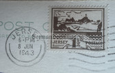 ac940 - c1943 German occupation of the Channel Islands - Jersey postcard with stamp and cancellation