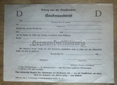 ac952 - original Wehrmacht Sonderausweis - marching papers - blank form