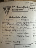 ac962 - original Ahnentafel - ancestry passport - from NS Frauenschaft Gau Ost-Hannover - unusual