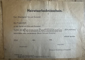 ac968 - Heiratsurlaubsschein - original WW2 Wehrmacht special wedding leave certificate - blank
