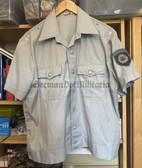 wo241- VP VoPo Volkspolizei uniform jack shirt Dienstbluse with short sleeves & Schutzpolizei arm patch - size 42N