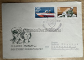 od233 - East German First Day Cover with stamps and special cancellation - c1970 25th anniversary of the VP VoPo Volkspolizei - posted to West Germany