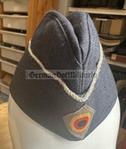 bw146 - c1974 dated Bundeswehr Luftwaffe Air Force officer Schiffchen Overseas Cap with silver braiding - size 57