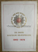 od041 - c1970 VP Volkspolizei 25 years anniversary - special presentation folder with stamps & cancellation