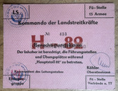 od071 - c1982 NVA permit to enter Hauptstoß 82 manoeuvres areas & command posts
