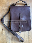 gw039 - c1950s/60s East German all leather Kartentasche - map case for use by Grenztruppen, Stasi MfS and NVA