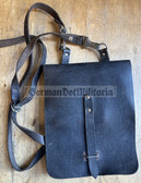 gw060 - c1960s East German black leather Kartentasche - map case for use by Volkspolizei VP VoPo police