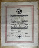ac976 - c1939 Master Men's Tailor promotion certificate for Artur Fechner from Berlin