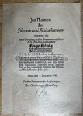ac973 - c1940 promotional certificate for a Tax Inspector from Graz in Austria - Hugo König