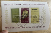 ac990 - East German postage stamps block - c1968 150th birthday of Karl Marx