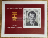 ad001 - 2 - East German postage stamps block - Richard Sorge WW2 spy for the Soviet Union - tb0