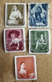 ad004 - East German postage stamps set - c1959 Dresden Art Gallery