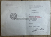 od033 - c1988 MfS Stasi Staatssicherheit - 5 years service cert to a civilian employee - Detlef Thonig