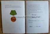 od043 - c1975 Grenztruppen or MfS Stasi Staatssicherheit - Medaille für vorbildlichen Grenzdienst award cert - Werner Kempf