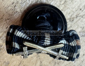 ad023 - original German WW1 medal ribbon buttonhole device - Iron Cross & Hindenburg Cross with swords