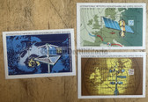 od071 - East German postage stamps block - c1972 World Meteorology Meeting in Leipzig - set of three blocks