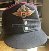 bw120 - c1960s/70s German Fire Service uniform visor hat M43 style - state of Baden-Württemberg
