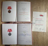gw104 - lot of medal award certs with folders for the same man - Kampfgruppen
