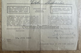 ad029 - July 1945 German POW Personal Data Sheet - Wehrmacht Coastal Artillery in Evjemoen in Norway