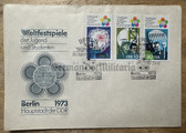 od127 - East German First Day Cover with stamps and special cancellation - c1973 World Youth Festival in Berlin
