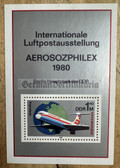 od038 - East German postage stamps block - c1980 International Airmail exhibition in Berlin - Interflug