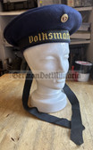 kmo014 - original East German Navy VM Volksmarine Donald Duck type sailor hat with tally - size 56