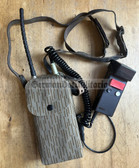 wo307 - c1988 dated East German RFT UFT771 military walkie talkie radio phone with carry strap, Strichtarn pouch, antenna and microphone