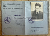 ad043 - c1940 German Führerschein - driving licence - young man from Leipzig - with photo