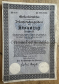 ad044 - German state certificate for a 20 Reichsmark wedding loan
