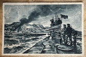 kmpc007 - German WW1 postcard - submarine shelling Alexandrowsk in Russia
