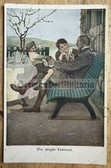 wpc024 - German WW1 postcard- soldier on leave