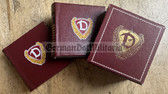 ad098 - c1980 miniature book - special dedication leaflet from Erich Mielke Stasi boss - SV Dynamor sports organisation - German language edition