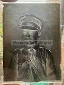 ad102 - HJ Hitlerjugend leader in uniform studio portrait photo - glass negative