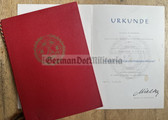 od085 - c1979 MfS Stasi Staatssicherheit long service medal award certificate & folder to a Leutnant