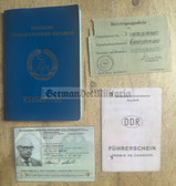 od080 - East German passport Reisepass, driving licence and other documents for a man from Berlin