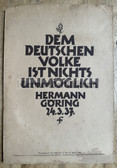 ad128 - NSDAP Wochenspruch - Quote of the week - January 1940  - Hermann Goering
