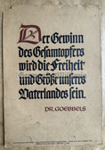 ad127 - NSDAP Wochenspruch - Quote of the week - August 1940  - Dr Goebbels