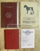 od140 - lot of documents husband & wife - SED Party membership + pet vaccination passport + PDS Party membership + FDGB membership - from Berlin