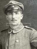 ad157 - German WW1 soldier studio portrait photo with medal ribbon bar
