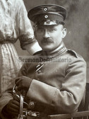 ad164 - German WW1 soldier studio portrait photo with medal ribbon, sword & family