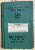 od203 - c1956 West German Reisepass Passport - man from Baden-Baden