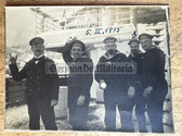 ad179 - c1915 photo German WW1 Navy sailors on SMH BERLIN - Hilfskreuzer - mine laying near Glasgow - Marine Schiffspost MSP 88