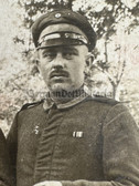 ad186 - German WW1 soldier portrait photo with medal ribbon
