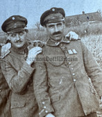 ad203 - c1915 German WW1 soldiers photo with medal ribbons in West Flanders