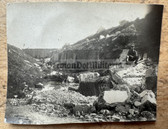 ad234 - German WW1 soldier & destroyed bunker photo