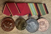 is006 - 4 place parade medal bar with 1989 40 years anniversary medal for uniforms - NVA & MfS Stasi Staatssicherheit