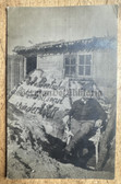 ad249 - German WW1 officer in front of dugout photo